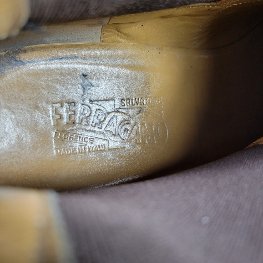 Salvatore Ferragamo Mens 13 D Brown Leather Chelsea‎ Boots Dress Shoes - Picture 13 of 15